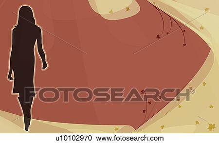 Silhouette of a woman walking View Large Illustration Clipart - Silhouette of a woman walking. Fotosearch
