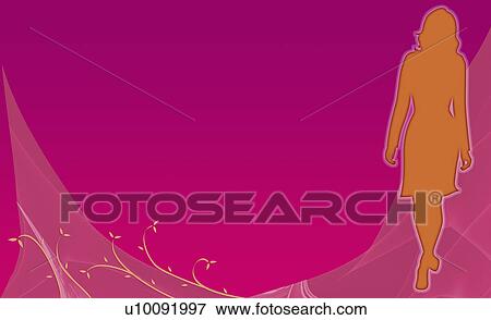 Silhouette of a woman walking View Large Illustration Stock Illustration - Silhouette of a woman walking. Fotosearch