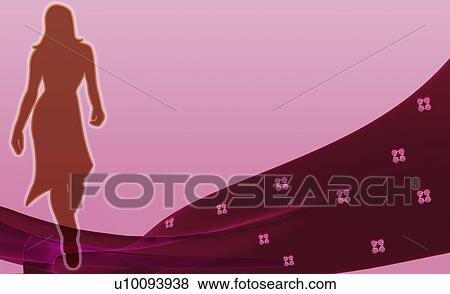 Silhouette of a woman walking View Large Illustration Stock Illustration - Silhouette of a woman walking. Fotosearch