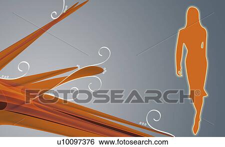 Stock Illustration - Silhouette of a woman walking. Fotosearch