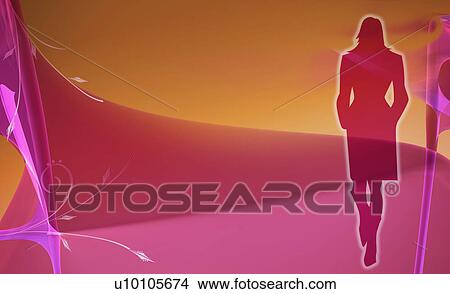 Stock Illustration - Silhouette of a woman walking. Fotosearch