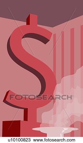 Close-up of a dollar sign View Large Illustration Drawing - Close-up of a dollar sign. Fotosearch