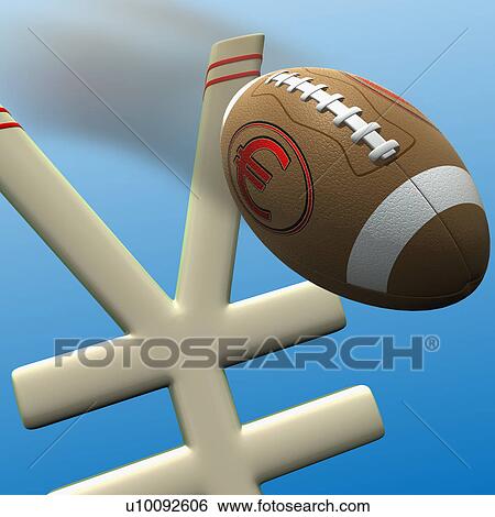 Close-up of a football passing over euro sign View Large Illustration Stock Illustration - Close-up of a football passing over euro sign. Fotosearch