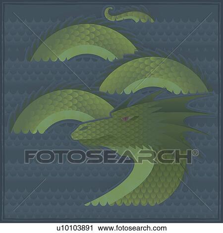 Close-up of a dragon View Large Illustration Clip Art - Close-up of a dragon. Fotosearch