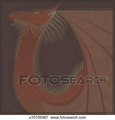 Stock Illustration - Close-up of a dragon. Fotosearch