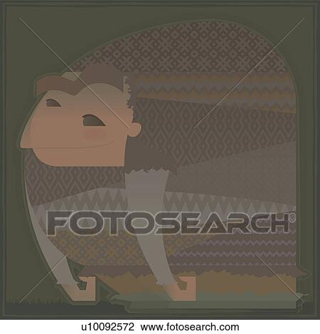 Close-up of a hunchback monster View Large Illustration Drawing - Close-up of a hunchback monster. Fotosearch