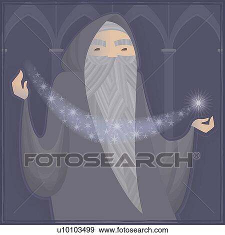 Stock Illustration - Close-up of a wizard. Fotosearch