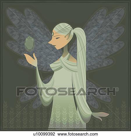Drawing - Close-up of an angel. Fotosearch