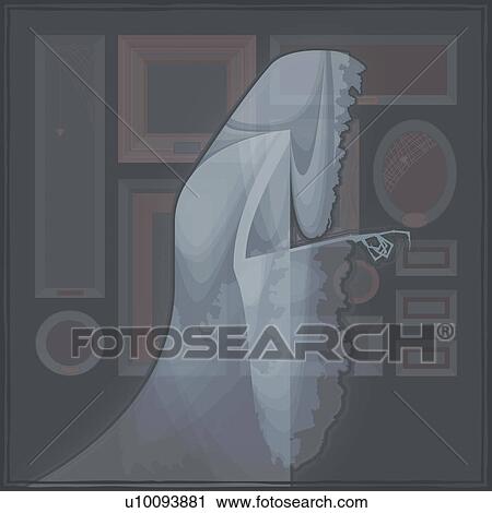 Side profile of a ghost View Large Illustration Clip Art - Side profile of a ghost. Fotosearch