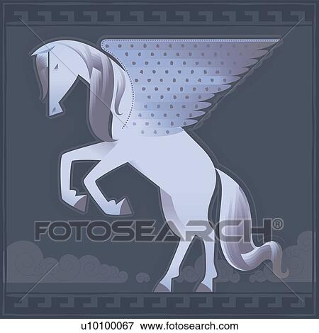 Stock Illustration - Side profile of a Pegasus. Fotosearch