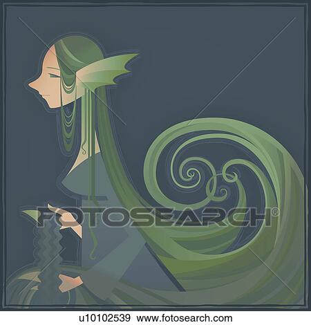 Side profile of a woman with curly hair View Large Illustration Stock Illustration - Side profile of a woman with curly hair. Fotosearch