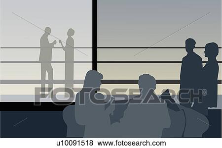 Stock Illustration - Three young couples on the deck of a ship. Fotosearch