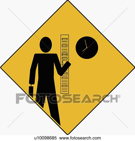 Stock Illustration - Businessman punching a job card. Fotosearch