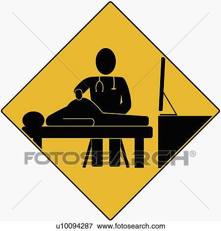 Stock Illustration - Pregnant woman getting an ultrasound. Fotosearch