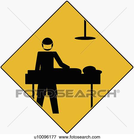 Stock Illustration - Silhouette of a doctor examining a patient. Fotosearch