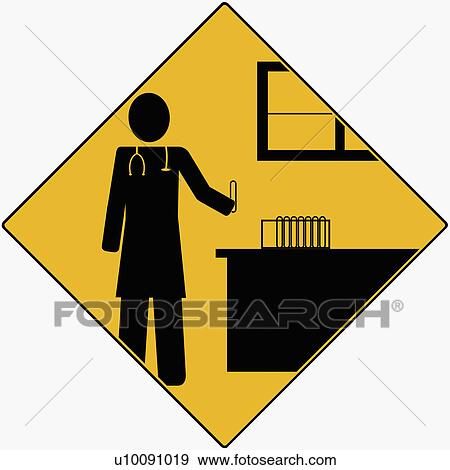 Stock Illustration - Silhouette of a doctor holding a test tube. Fotosearch