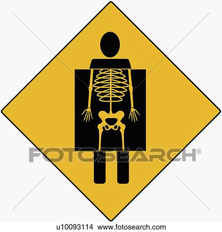 Stock Illustration - Silhouette of an X-Ray showing human skeleton. Fotosearch