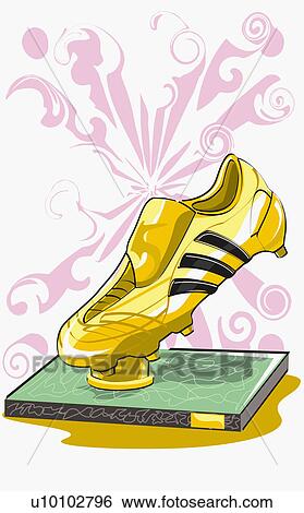 Close-up of a golden boot View Large Illustration Stock Illustration - Close-up of a golden boot. Fotosearch