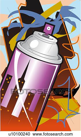 Close-up of a can of spray paint View Large Illustration Clipart - Close-up of a can of spray paint. Fotosearch