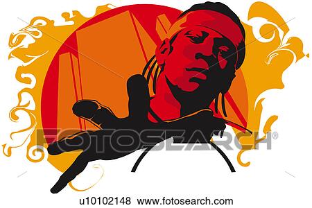 Stock Illustration - Low angle view of a young man breakdancing. Fotosearch