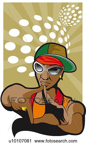 Clip Art - Portrait of a man gesturing with his hands. Fotosearch