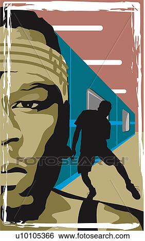 Stock Illustration - Silhouette of a man breakdancing. Fotosearch