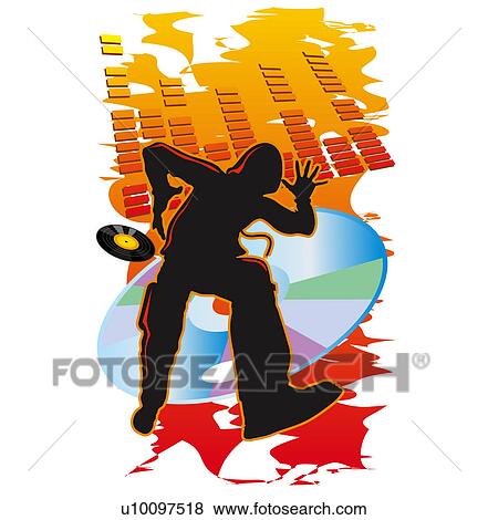Stock Illustration - Silhouette of a person breakdancing. Fotosearch