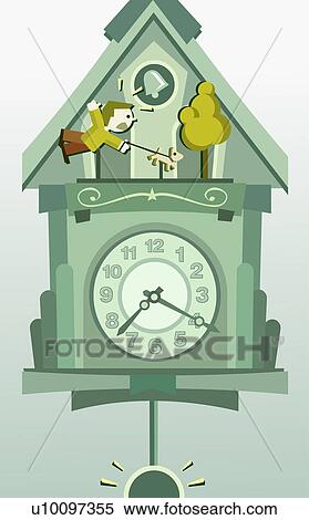 Stock Illustration - Close-up of a cuckoo clock. Fotosearch