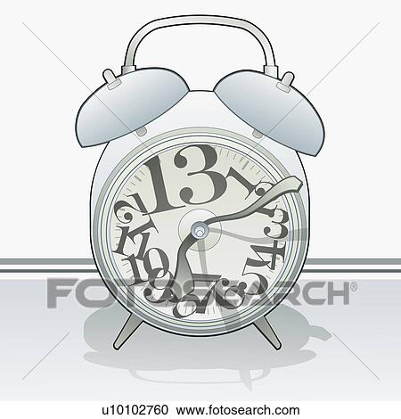 Clipart - Close-up of an alarm clock. Fotosearch
