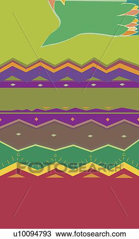 Close-up of a condor bird on a Traditional American Indian pattern View Large Illustration Drawing - Close-up of a condor bird on a Traditional American Indian pattern. Fotosearch