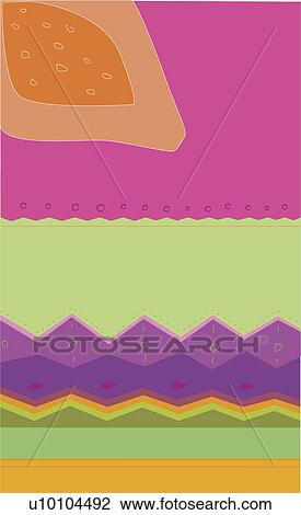 Drawing - Close-up of a papaya on a Traditional American Indian pattern. Fotosearch