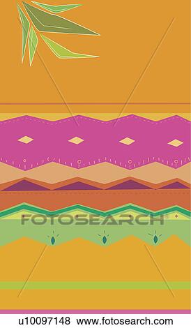 Leaves of a plant over a Traditional American Indian pattern View Large Illustration Stock Illustration - Leaves of a plant over a Traditional American Indian pattern. Fotosearch
