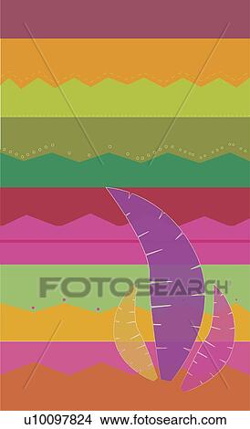 Stock Illustration - Leaves on a Traditional American Indian pattern. Fotosearch