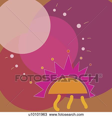 Drawing - Sunrise on a Traditional American Indian pattern. Fotosearch
