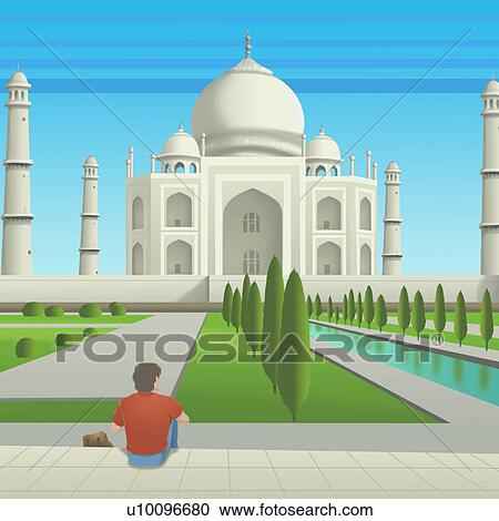 Clipart - Facade of a mausoleum, Taj Mahal, Agra, Uttar Pradesh, India. Fotosearch