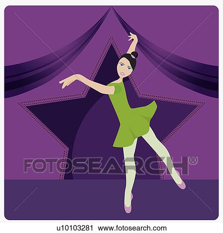 Portrait of a young woman dancing View Large Illustration Clip Art - Portrait of a young woman dancing. Fotosearch