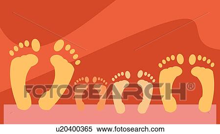 Stock Illustration - Close up footprints . Fotosearch