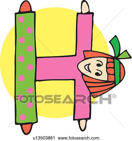 Close up view of girl forming H View Large Illustration Clip Art - Close up view of girl forming H. Fotosearch