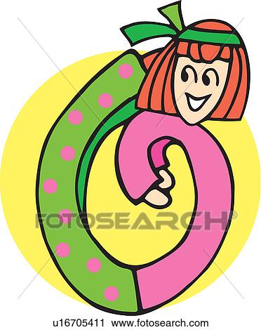 Clip Art - Close up view of girl forming O. Fotosearch