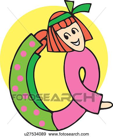 Stock Illustration - Close up view of girl forming Q. Fotosearch