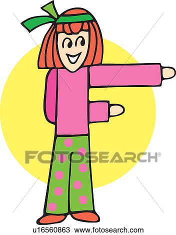Drawing - Front view of girl forming F. Fotosearch