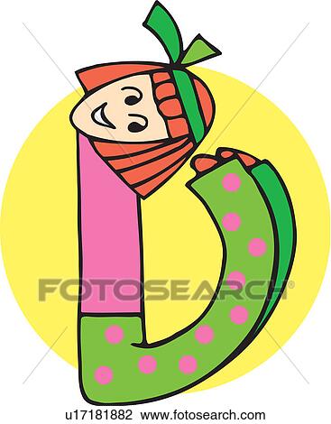 Drawing - Side view of a girl forming D. Fotosearch