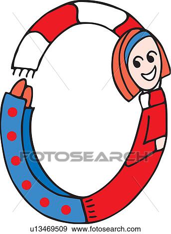 Side view of girl forming digit 0 View Large Illustration Stock Illustration - Side view of girl forming digit 0. Fotosearch
