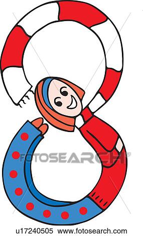 Side view of girl forming digit 8 View Large Illustration Stock Illustration - Side view of girl forming digit 8. Fotosearch