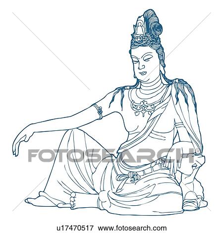Bodhisattva, sitting down View Large Illustration Stock Illustration - Bodhisattva, sitting down. Fotosearch