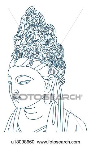 Buddha View Large Illustration Clipart - Buddha. Fotosearch
