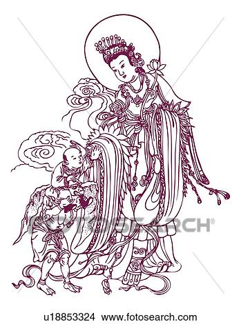 Stock Illustration - Goddess Of Childbirth And Children. Fotosearch