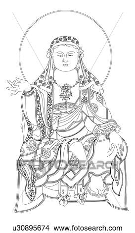 Ksitigarbha, a bodhisattva who acts as the protector of souls in hell, with a nimbus around his head View Large Illustration Stock Illustration - Ksitigarbha, a bodhisattva who acts as the protector of souls in hell, with a nimbus around his head. Fotosearch
