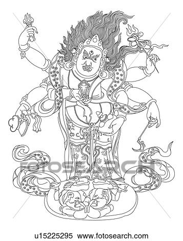 Mahakala, a Buddhist god View Large Illustration Stock Illustration - Mahakala, a Buddhist god. Fotosearch