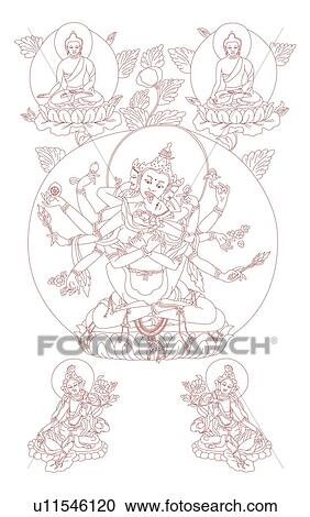 Manjusri, a bodhisattva associated with wisdom and awareness in Buddhism View Large Illustration Clipart - Manjusri, a bodhisattva associated with wisdom and awareness in Buddhism. Fotosearch